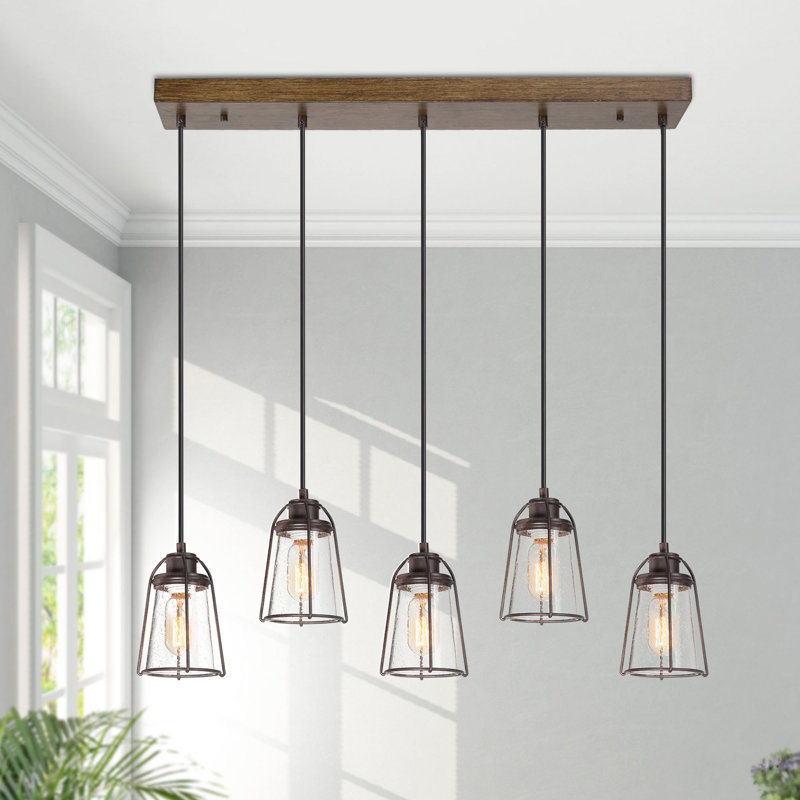 17 Stories Bottersford 5Light Kitchen Island Linear Cluster Pendant